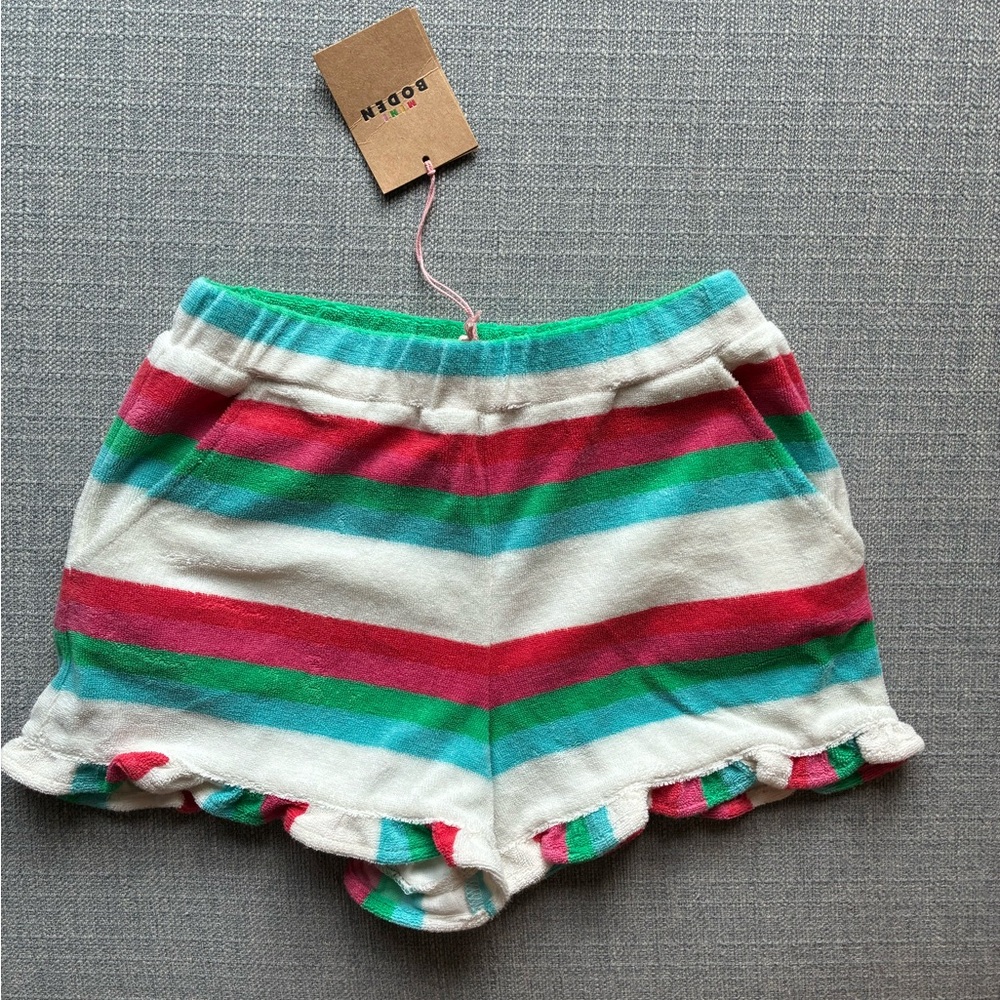 Mini Boden Colorful Striped towel Shorts